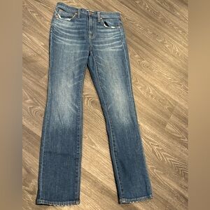 Madewell High-Rise Slim Dark Blue Boyfriend Jean, Size: 25